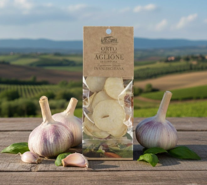 Dried garlic in a bag Orto Fortunato