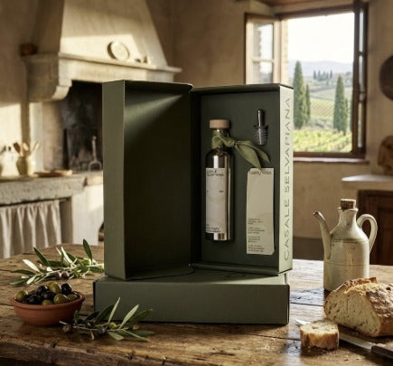 Extra virgin olive oil in steel bottle with Gift Box 500ml Casale Selvapiana - PASSIONE TOSCANA
