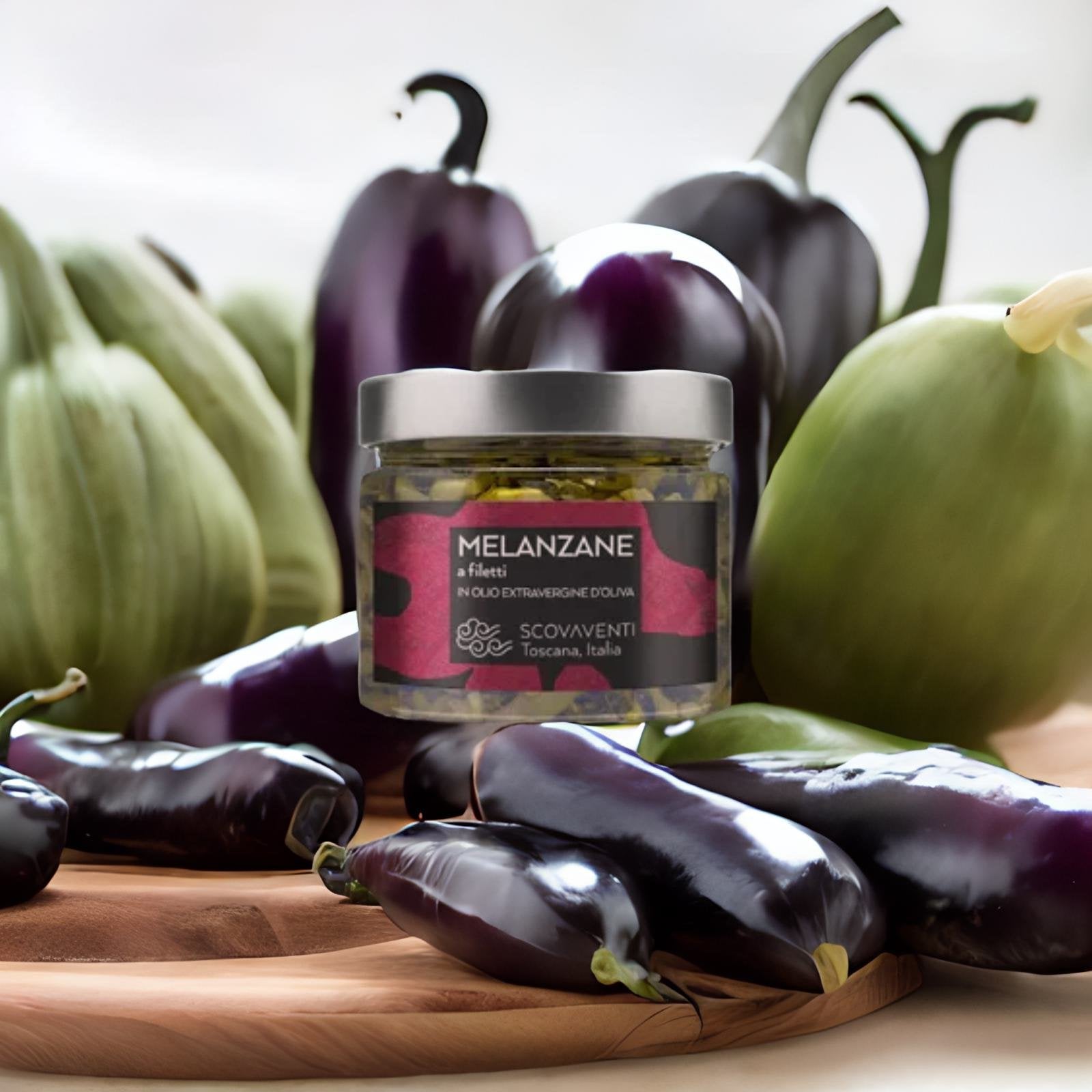 Filleted aubergines in extra virgin olive oil Scovaventi - PASSIONE TOSCANA