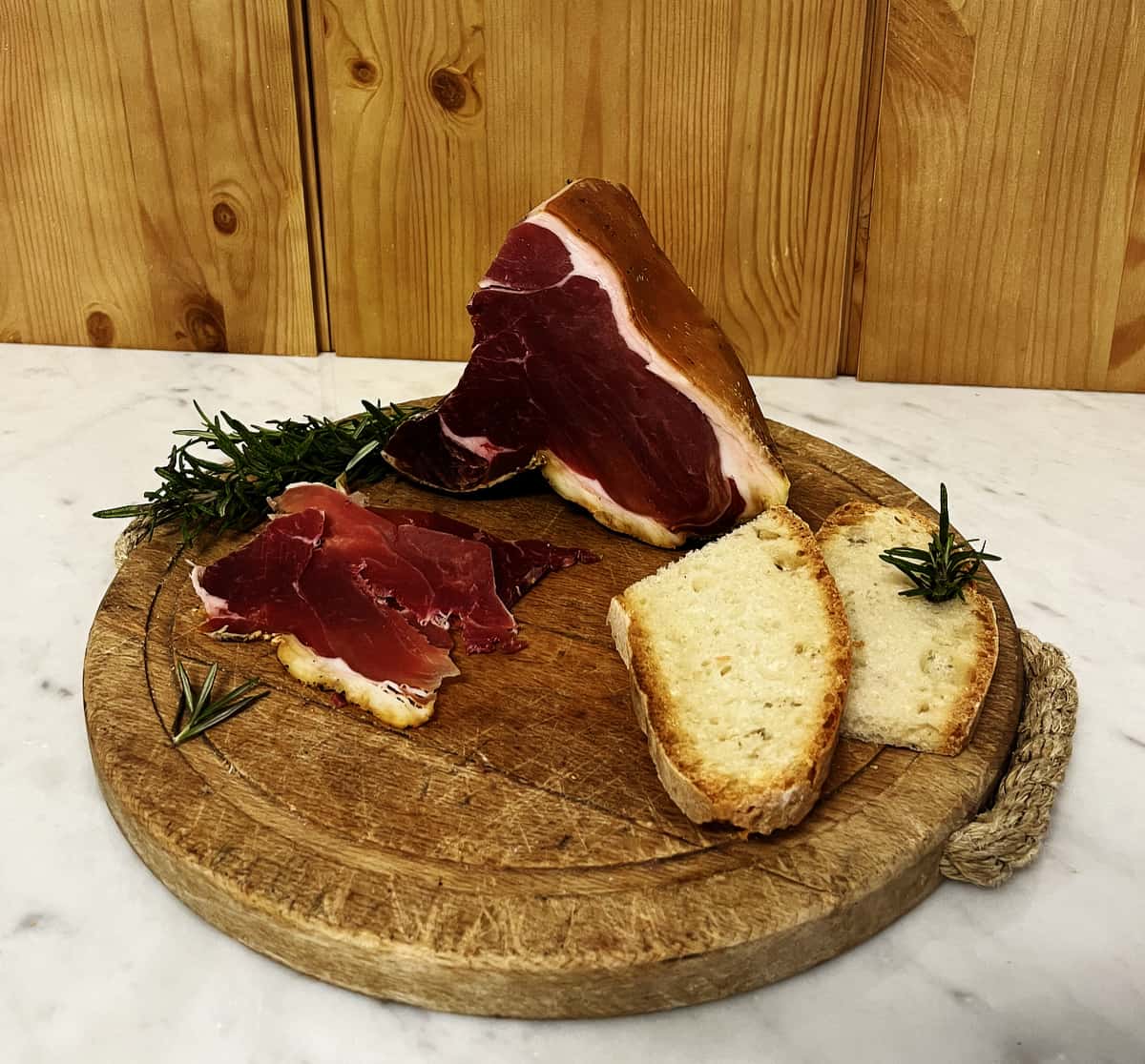 Slice of Prosciutto Bazzone Riserva Antica Norcineria